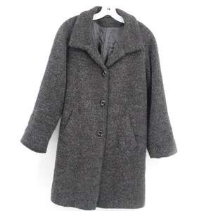 Vtg 80s Regal Black Alpaca Wool Coat Womens 4 Gray